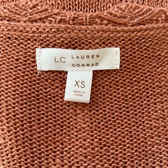 Lauren Conrad Knit Blush Crepe Long Sleeve Acrylic Sweater - Picture 8 of 9